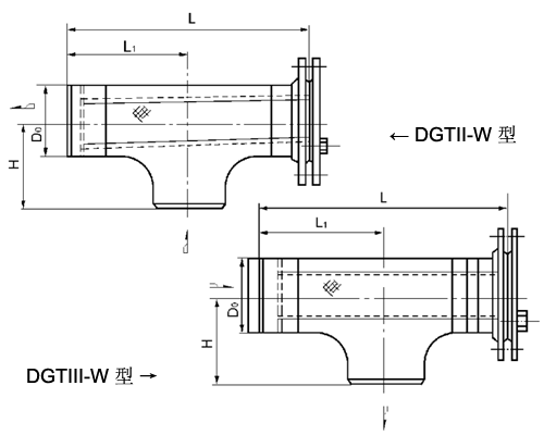 T型對(duì)焊連接反折流式過濾器（DGTIII-W型）